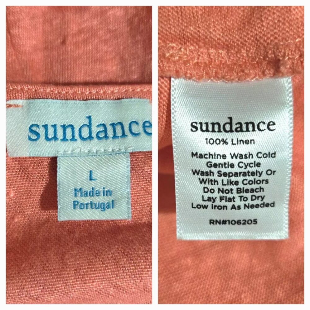 Sundance Catalog Linen Mabel Tank Sz L  Coral Pink - Picture 5 of 5